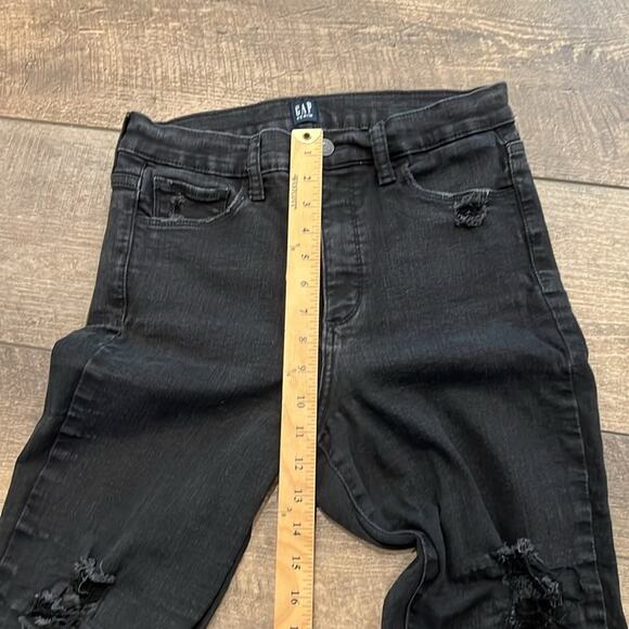 GAP Women's High Rise Distressed Favorite Jeggings Black Wash Size 10/30 - Picture 6 of 14